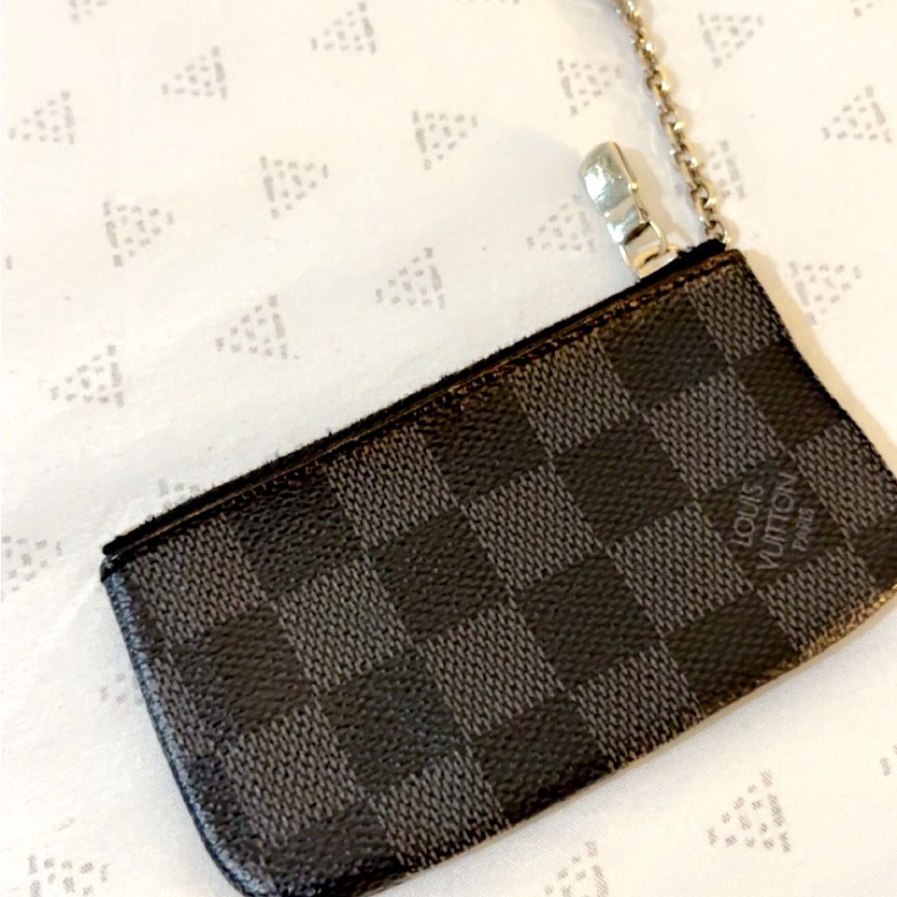 Louis Vuitton Black and Gray Checkered Pouch